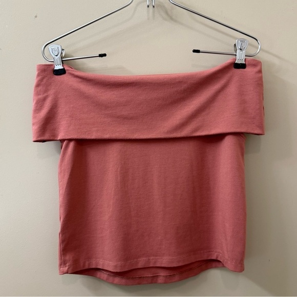 Aerie NWT Chill Up Off The Shoulder Top Mauve pink size medium modal - Picture 6 of 9